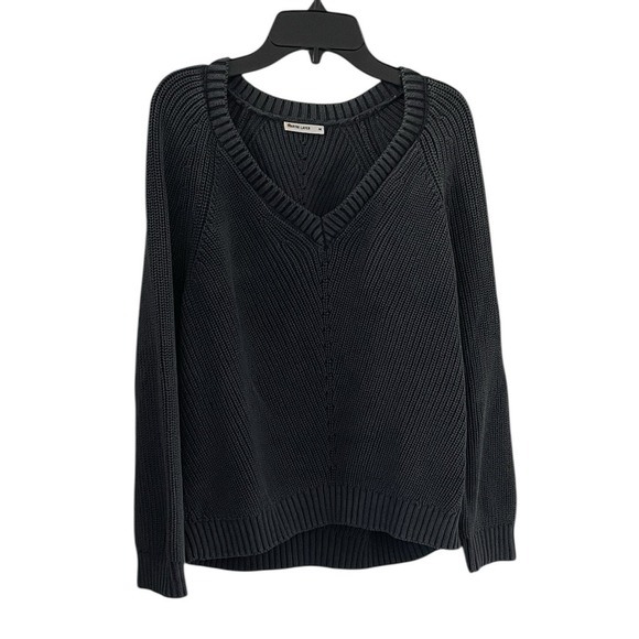 Marine Layer Women's Anthracite Ezra V-Neck Knit Sweater Size M - Picture 2 of 7